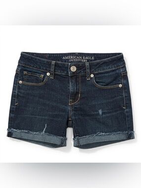 American Eagle Outfitters Dark Wash Super Stretch Skinny Shorts Size 0